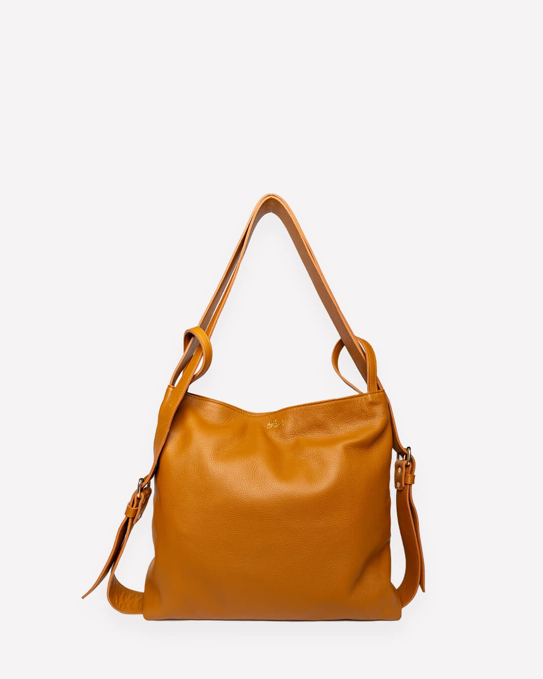 AMARA Convertible Leather Tote Tan, designed for effortless transitions with a tote-to-backpack function, lightweight, and finest leather