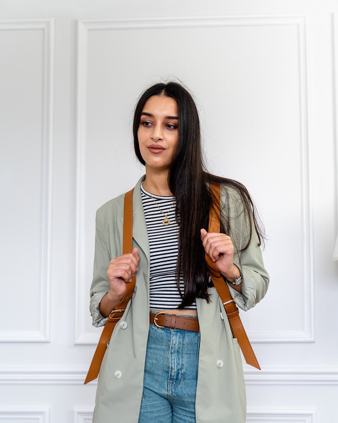 AMARA Convertible Leather Tote Tan, a statement piece with timeless tan leather, convertible from tote to backpack